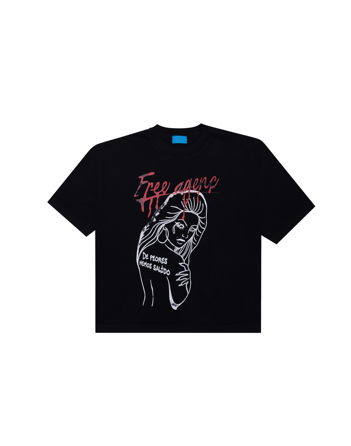 De Peores Black Vintage Cropped Tee